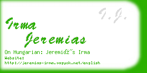 irma jeremias business card